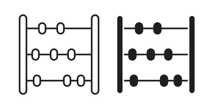 Abacus icon Isolated flat vector in outline collection on white background