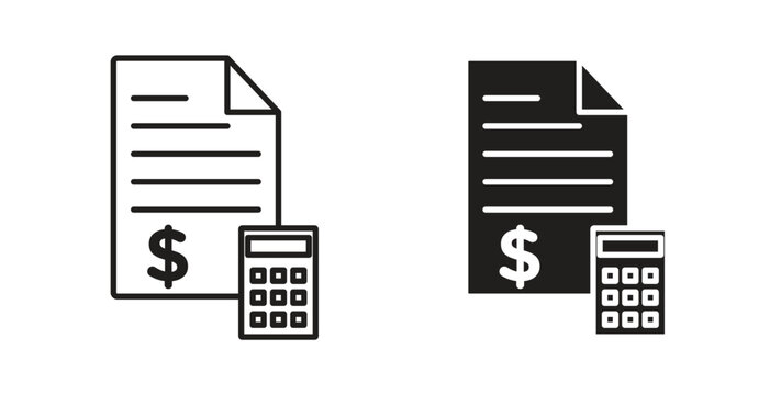 Accounting icon Isolated flat vector in outline collection on white background