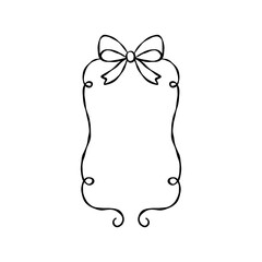 Whimsical frame with bow  coquette border for bachelorette decor