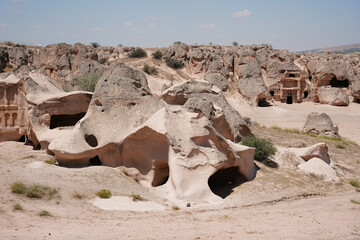 Rock Formation in Gulsehir Open Palace Archaeological Site in Nevsehir, Turkiye