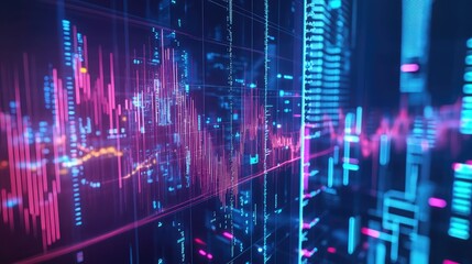 Digital data analysis showing financial market trends
