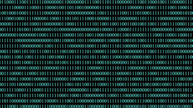 abstract  binary code background, A close-up of a screen displaying binary code in blue on a black background, representing digital data, computing, and encryption concepts. - Powered by Adobe