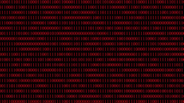 abstract  binary code background, A close-up of a screen displaying binary code in blue on a black background, representing digital data, computing, and encryption concepts.