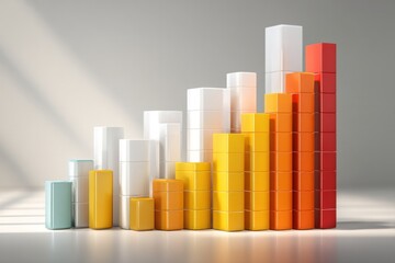 Ascending Graph of Growth: A visual representation of progress and development, with colorful blocks arranged to chart a positive upward trend.