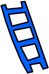 Navy Blue Ladder Illustration – Clean Ladder for Improvement, Career Growth, Goals, and Achievement Concepts