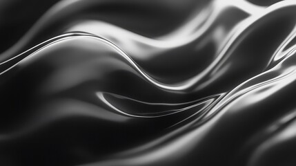 Flowing black liquid metal waves background concept