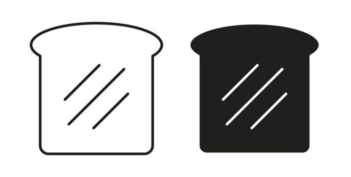 Bread slices icon Isolated flat vector in outline collection on white background