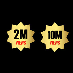 2M VIEWS VECTOR GOLDEN ICON