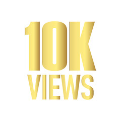 10K VIEWS VECTOR GOLDEN ICON
