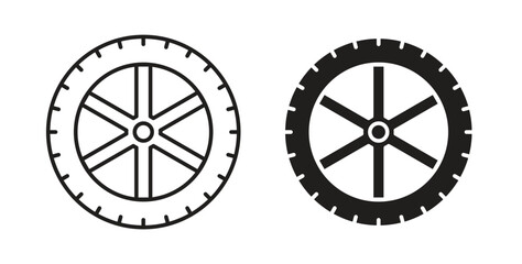 Car wheel icon Isolated flat vector in outline collection on white background