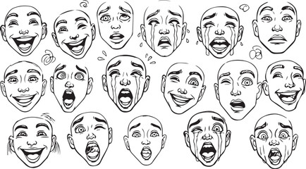 Expressive Cartoon Faces Collection – Emotions, Reactions & Character Expressions