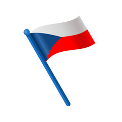 Waving czech republic flag vector illustration, isolated