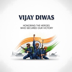 Naklejka premium Vijay diwas indian army heroes honoring sacrifice and victory