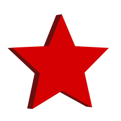 Red star 3d icon