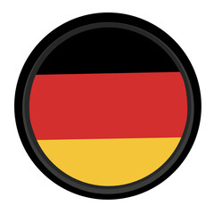 Obraz premium A modern vector illustration of the national flag of Germany in a circular button icon design. 