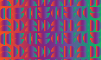 Orange, green, and violet gradient shapes create a seamless and modern patterned background art