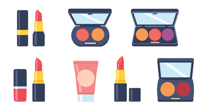 Glamorous makeup essentials showcasing vibrant lipstick shades and eyeshadow palettes for creating stunning beauty looks effortlessly