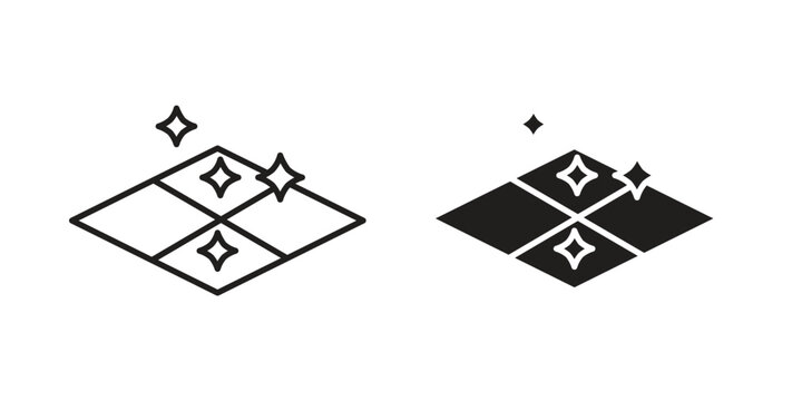 Easy clean floor surface icon Isolated flat vector in outline collection on white background