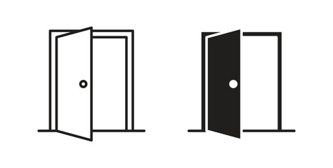 Entrance door icon Isolated flat vector in outline collection on white background © Bell