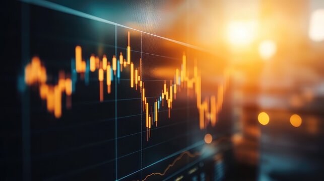 Financial data showing stock market trading chart