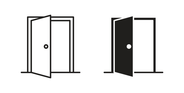 Entrance door icon Isolated flat vector in outline collection on white background