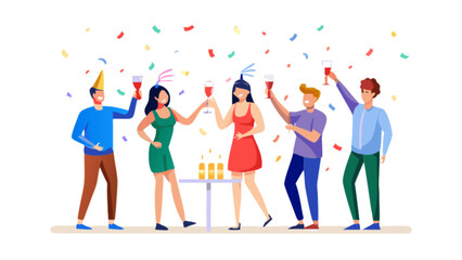 Celebrating special occasion vector illustration with friends and party celebration background design