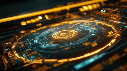 Digital data processing interface displaying cybernetic information