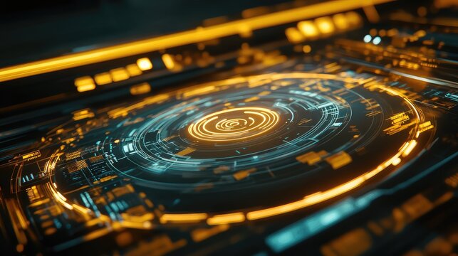Digital data processing interface displaying cybernetic information
