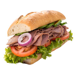 Roast Beef Sandwich on transparent background