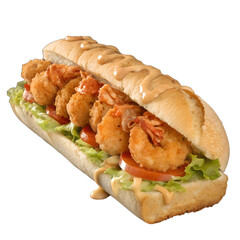 Shrimp Po Boy on transparent background