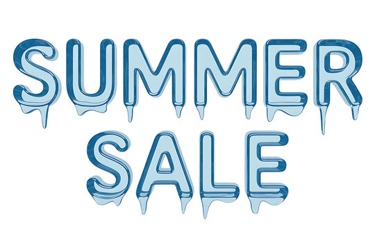 Cool summer sale promotion with icy refreshing blue letters, perfect for advertising hot deals and seasonal discounts to attract customers now, limited time only