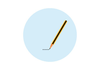 icono de lápiz punteando con lápiz negro y amarillo © Montsilus