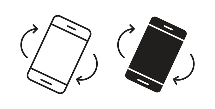 Mobile rotate icon Isolated flat vector in outline collection on white background