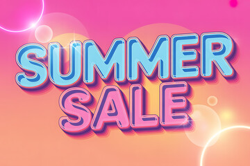 Exciting summer sale announcement with bright colors and retro style, perfect for attracting shoppers and boosting seasonal promotions, vibrant marketing campaign