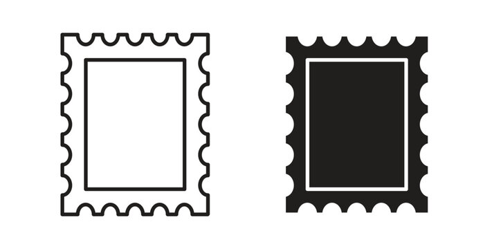 Postage stamp icon Isolated flat vector in outline collection on white background