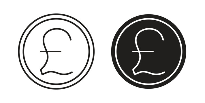 Pound icon Isolated flat vector in outline collection on white background