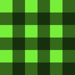A classic seamless geometric square straight plaid repeat pattern of fresh leaf green and soft black, programmatic seamless background