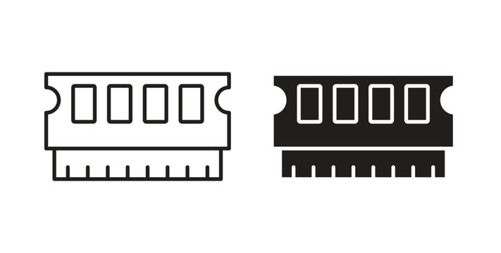 Ram memory icon Isolated flat vector in outline collection on white background