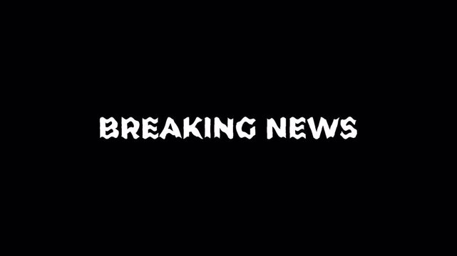 Breaking News Glitch Distortion Text Motion Graphic Typography Element Overlay Loop Animation