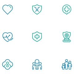 blue line health icon, health business icon