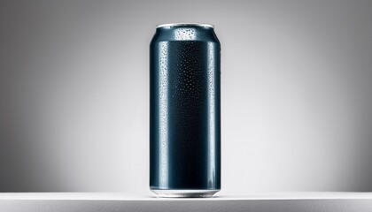 Slim Soda Energy Drink Beverage Can Mockup On A Gray Background
