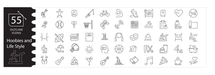 Healthy Lifestyle, Hobby Icons, Fitness, Sports d  Creative Activity Vector Set., Women’s Lifestyle Illustration Pack, Daily Activity Collection, Sports,Recreation Vector Bundle,Football, Tennis.