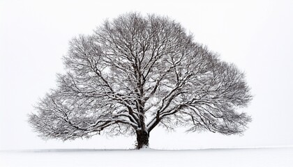 Isolated Branches Of A Deciduous Tree On A Crisp White Background Snow Nature