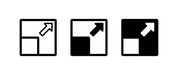 Expand Icon Vector, Maximize UI Symbol for Interface Controls, Window Enlargement Button, App Web Design Asset