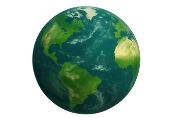 Fototapeta premium Planet earth showing continents and oceans with global connections and environmental concern, transparent background