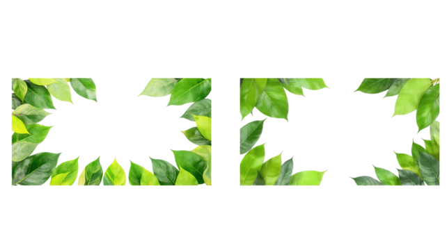 Green leaf frame png