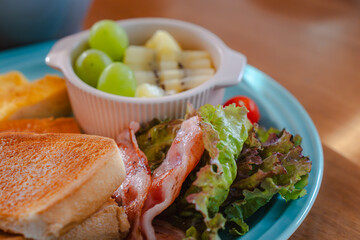 Colorful balanced breakfast
