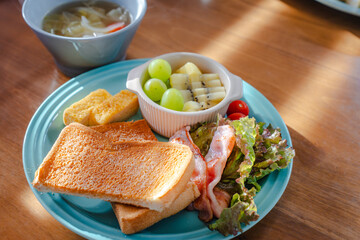 Colorful balanced breakfast
