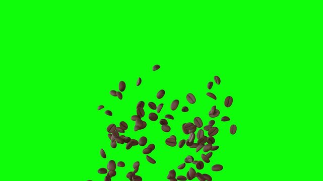 animation of falling coffee beans