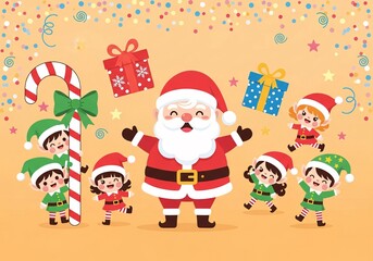 Fototapeta premium Santa and His Merry Elves
